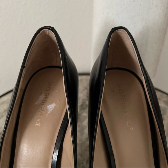 Saks Fifth Avenue Leather Black Pumps - Picture 3 of 11